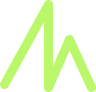 A green triangle with an arrow in the middle.