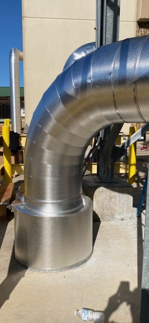 A close up of the side of a pipe